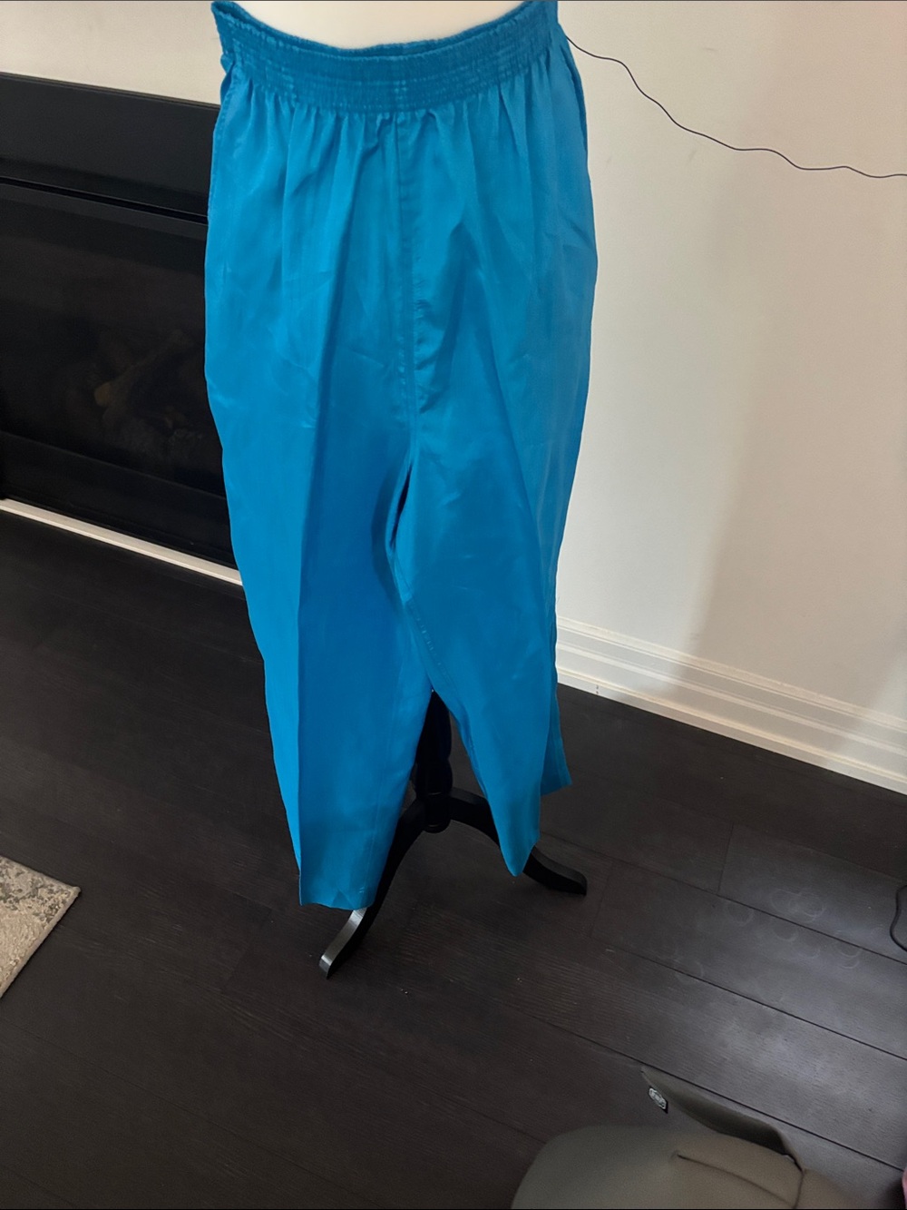 Vintage TanJay Bright Teal Wide-Leg Elastic Waist Pants